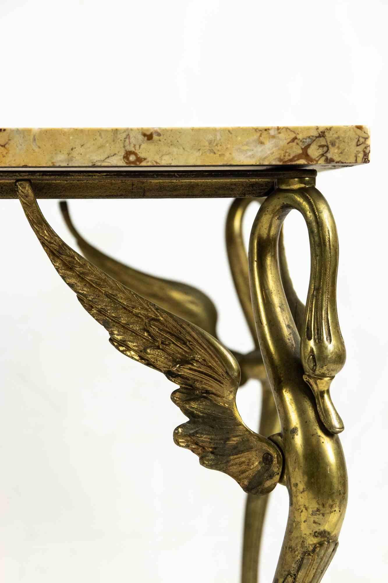 Milieu du XXe siècle Table vintage en laiton et marbre, Italie, années 1960 en vente