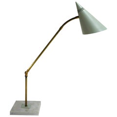 Vintage Brass and Marble Table Lamp, 1960s