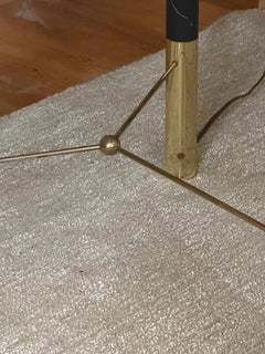 Vintage Brass and Marble Table Lamp in the Manner of Harvey Probber