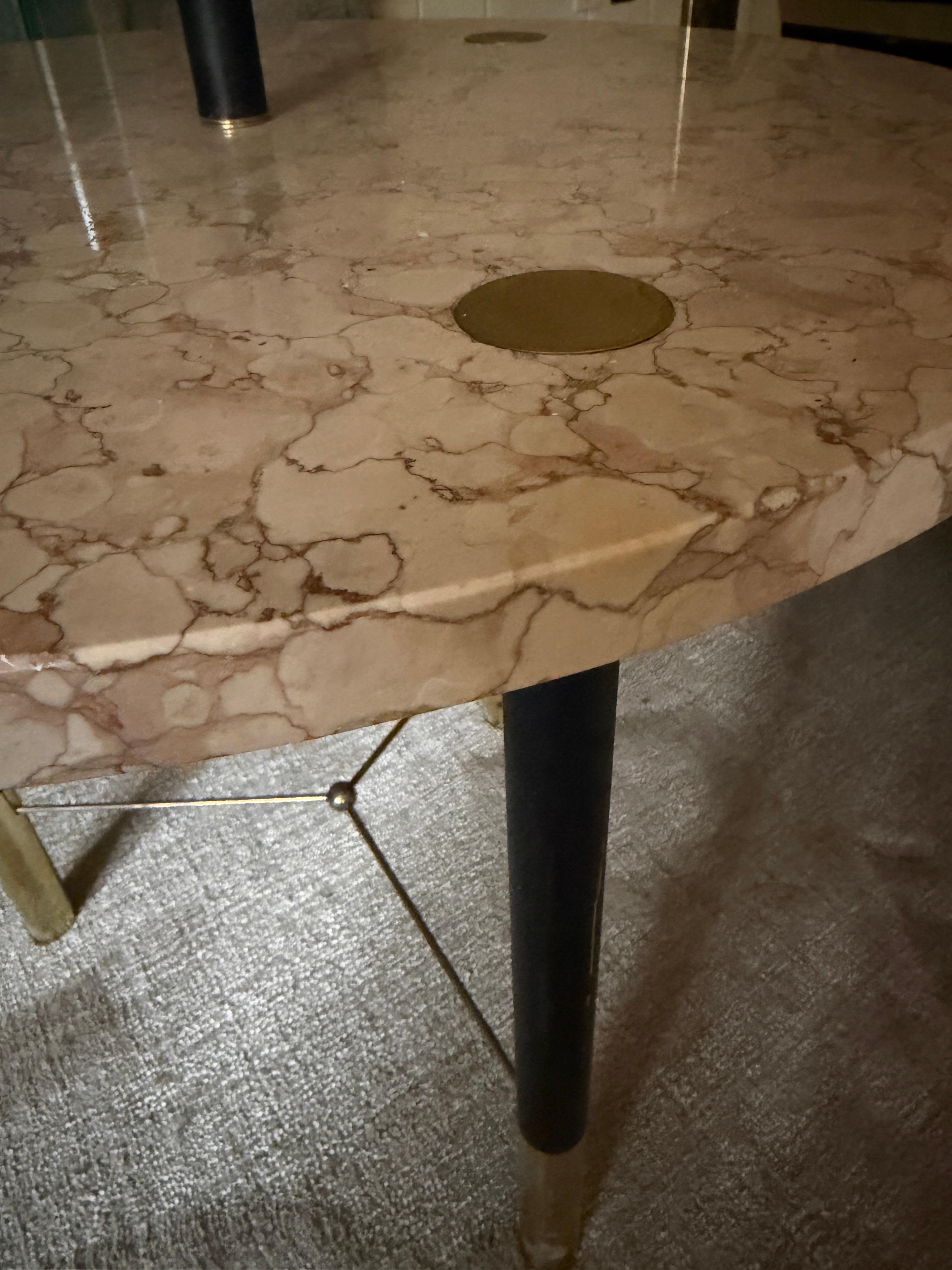 Lampe de table vintage en laiton et marbre à la manière de Harvey Probber Bon état - En vente à Farmingdale, NJ