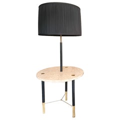 Lampe de table vintage en laiton et marbre à la manière de Harvey Probber