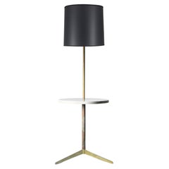 Vintage Brass and Marble Tri-Pod Floor Lamp