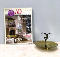 Vintage Brass and Metal Decorative Item / Vide-Poche with Dancing Figure, Italy