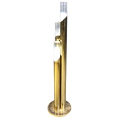 Vintage brass and murano glass floor lamp, Italy, 1970s