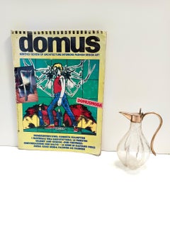 Vintage Brass and Murano Glass Liqueur Decanter or Whiskey Noggin, Italy