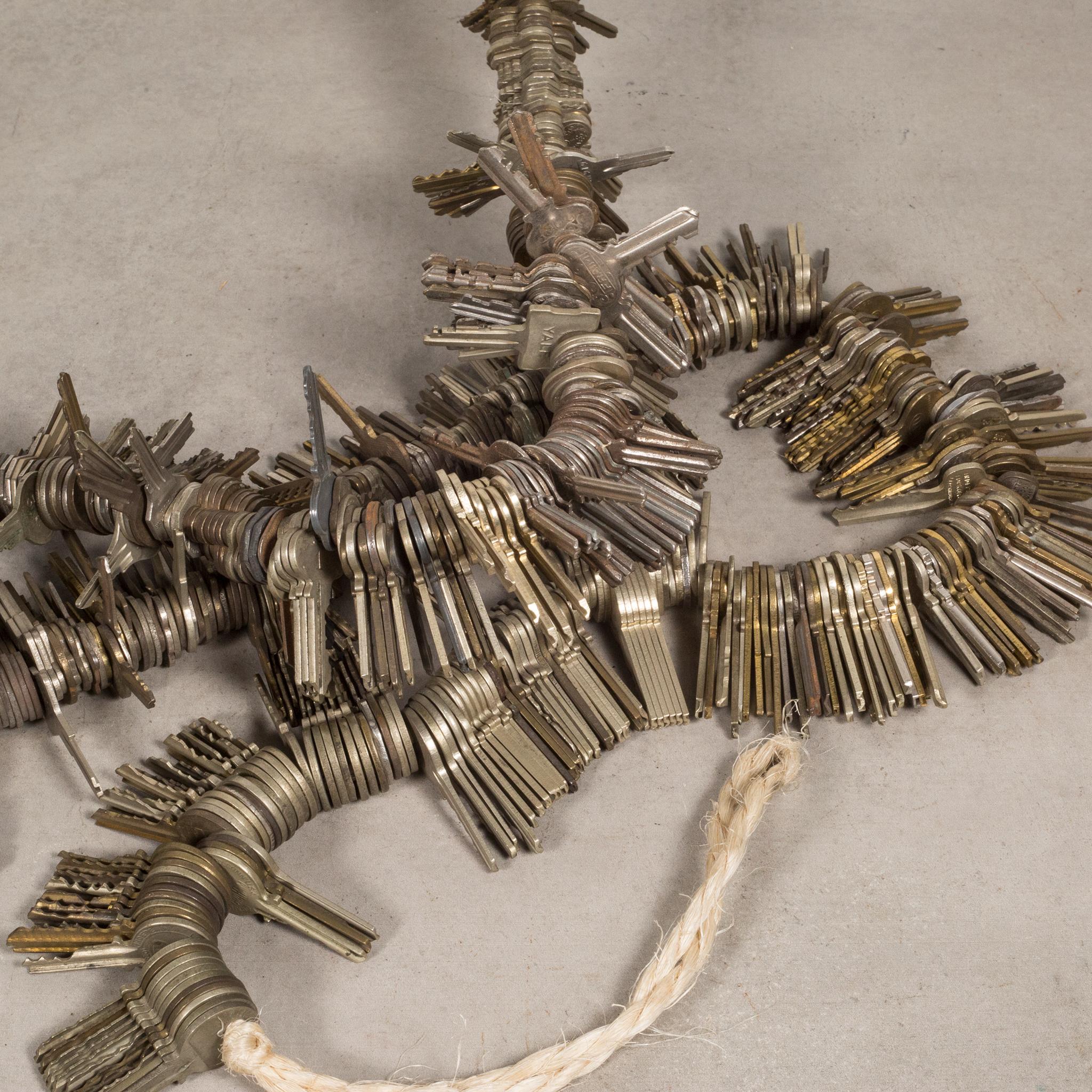 American Vintage Brass and Steel Key Sculpture, c.1930-1970
