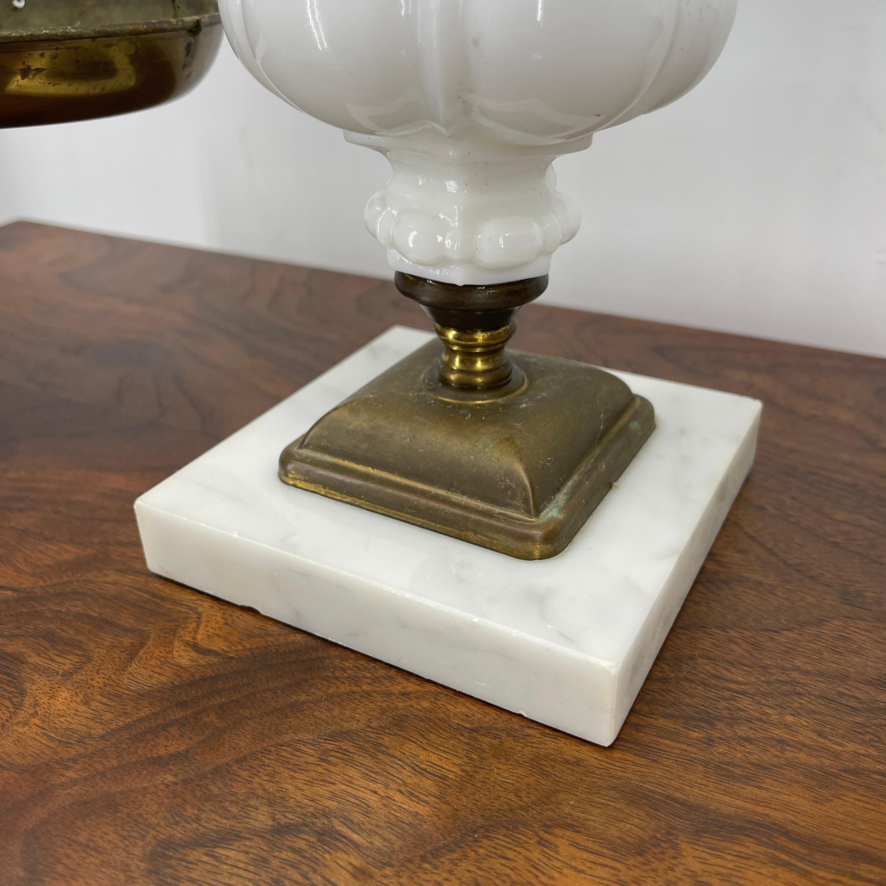 Vintage Brass and White Opaline Glass Scale, England, circa 1930's 4