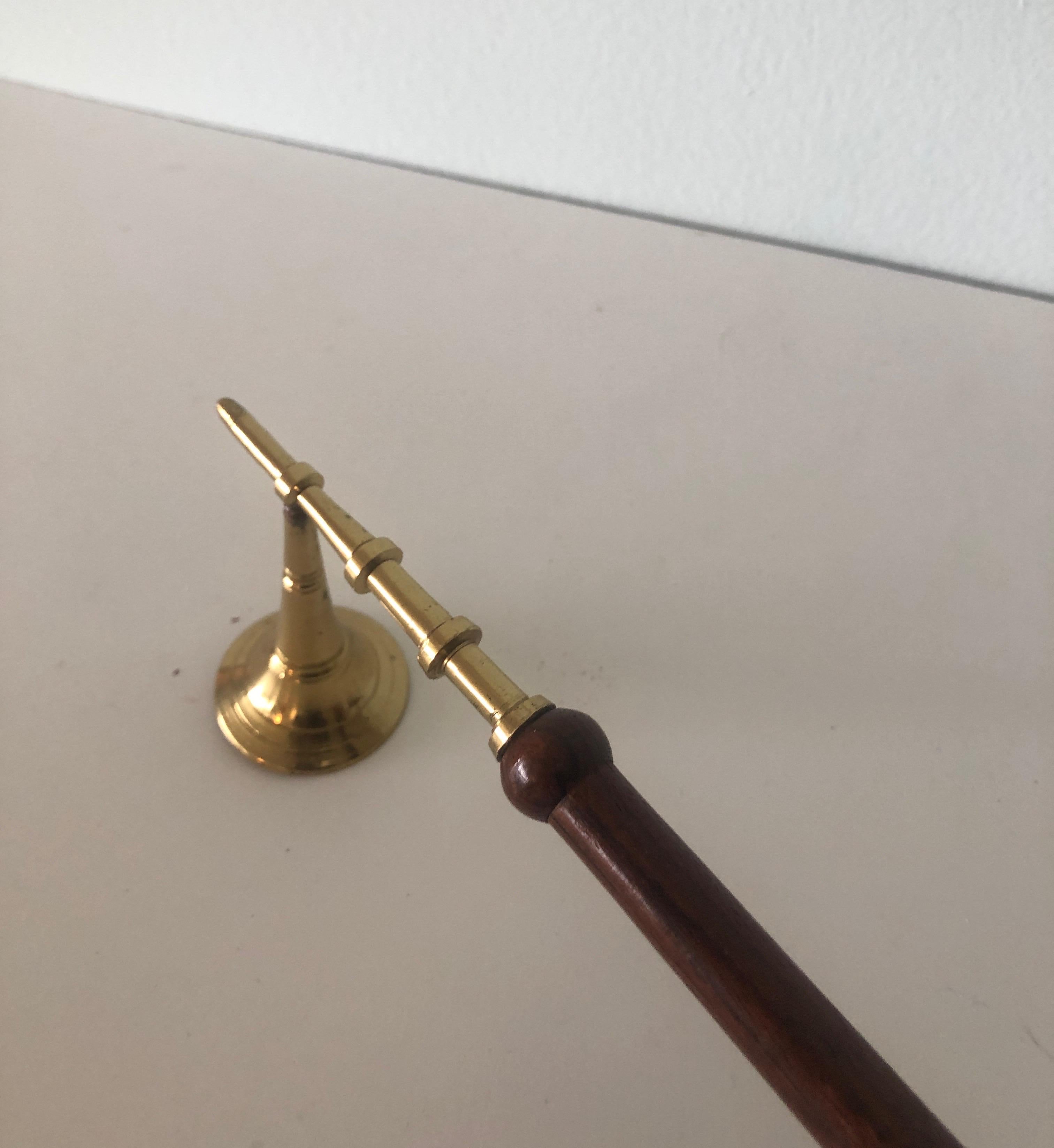 Turkish Vintage Brass and Wood Candle Snuffer