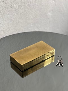 Schreibtischschachtel aus Messing und Holz, feines dekoratives Etui, Schmuckschachtel, Objekt