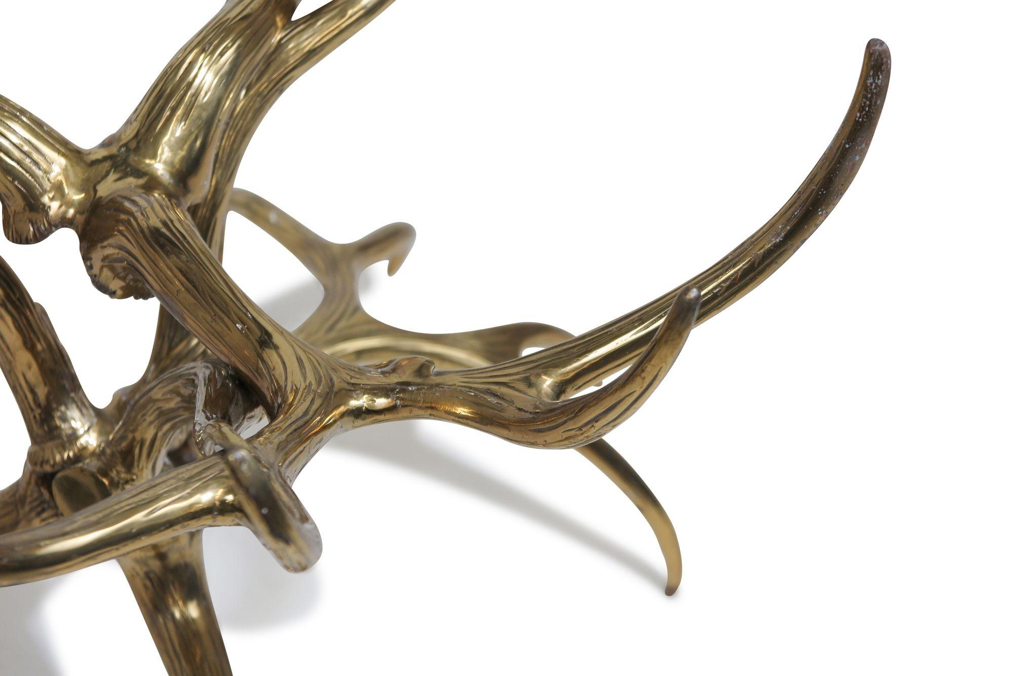 Vintage Brass Antler Table Base by Arthur Court In Good Condition For Sale In Oakland, CA