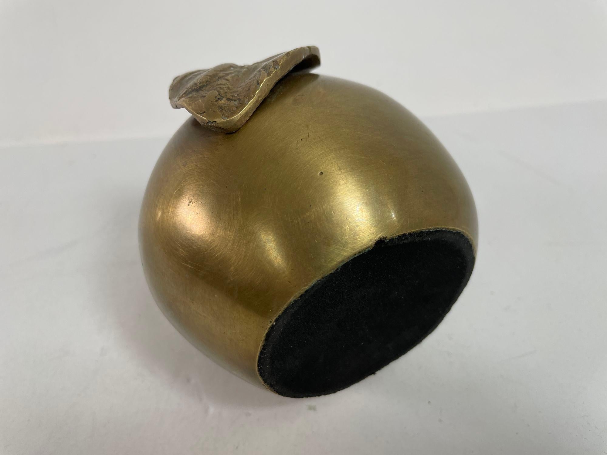 Vintage Brass Apple Sculpture Paperweight For Sale 5