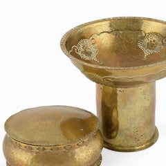 Vintage Brass Art Deco Can and Bowl by Kupo, Germany 1920-1930