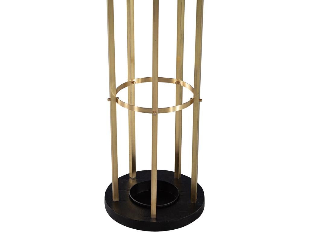 Vintage Brass Art Deco Hall Stand Coat Rack In Good Condition For Sale In North York, ON