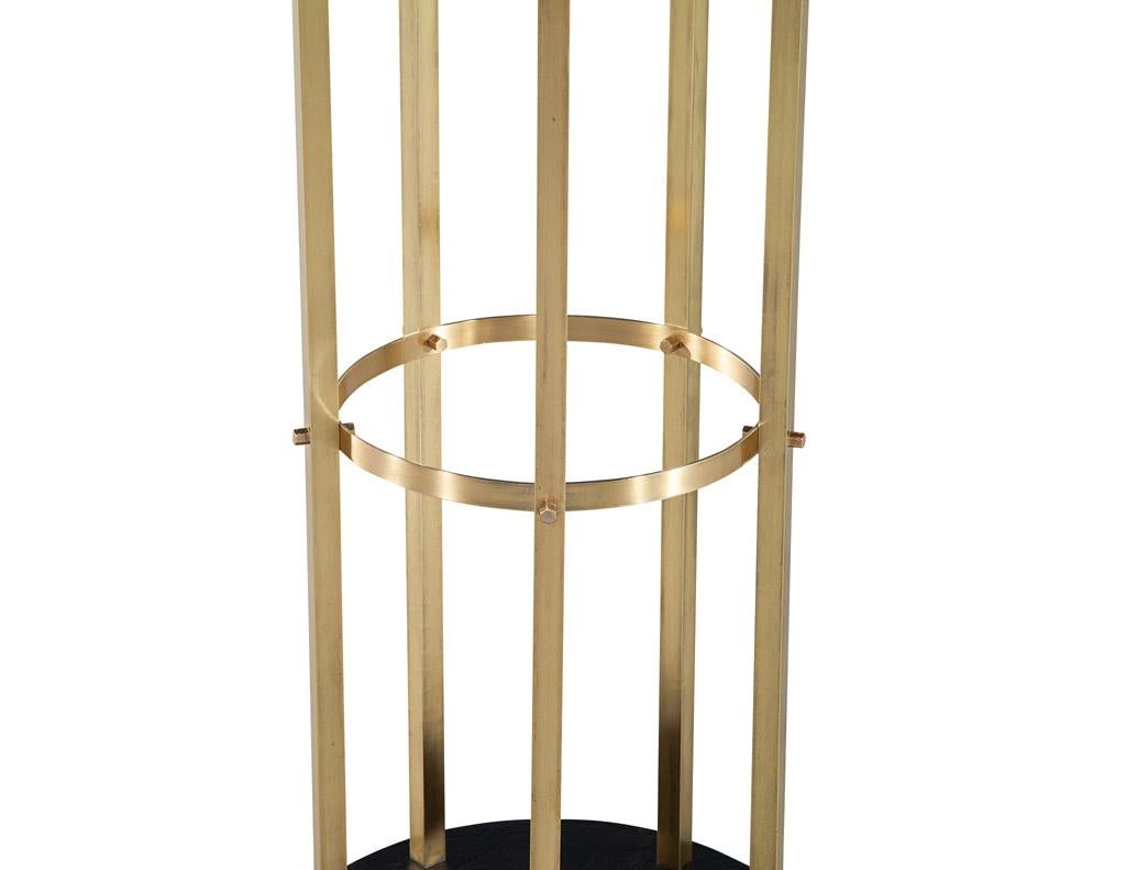 Mid-20th Century Vintage Brass Art Deco Hall Stand Coat Rack For Sale