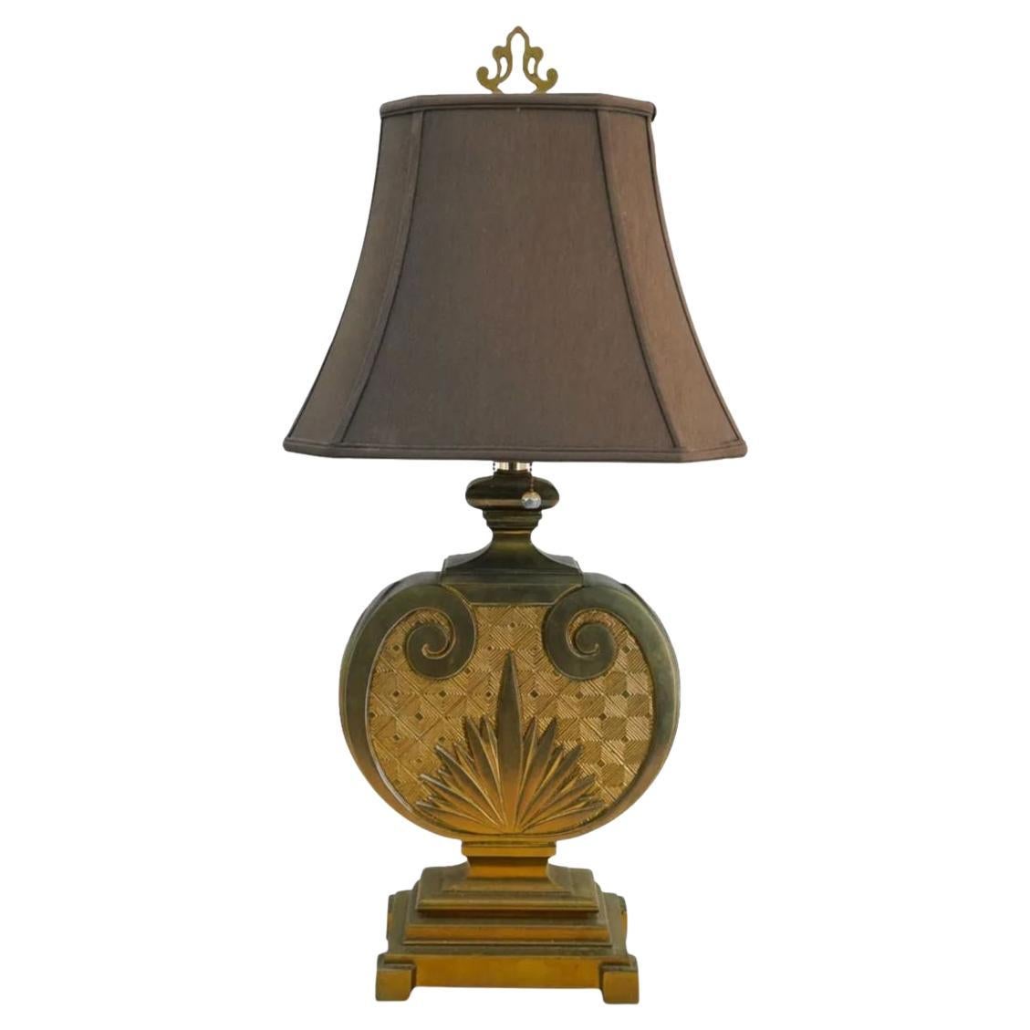 Lámpara Art Decó de latón vintage con diseño de palmeras