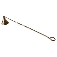 Vintage Brass Articulate Candle Snuffer with Twisted Handle