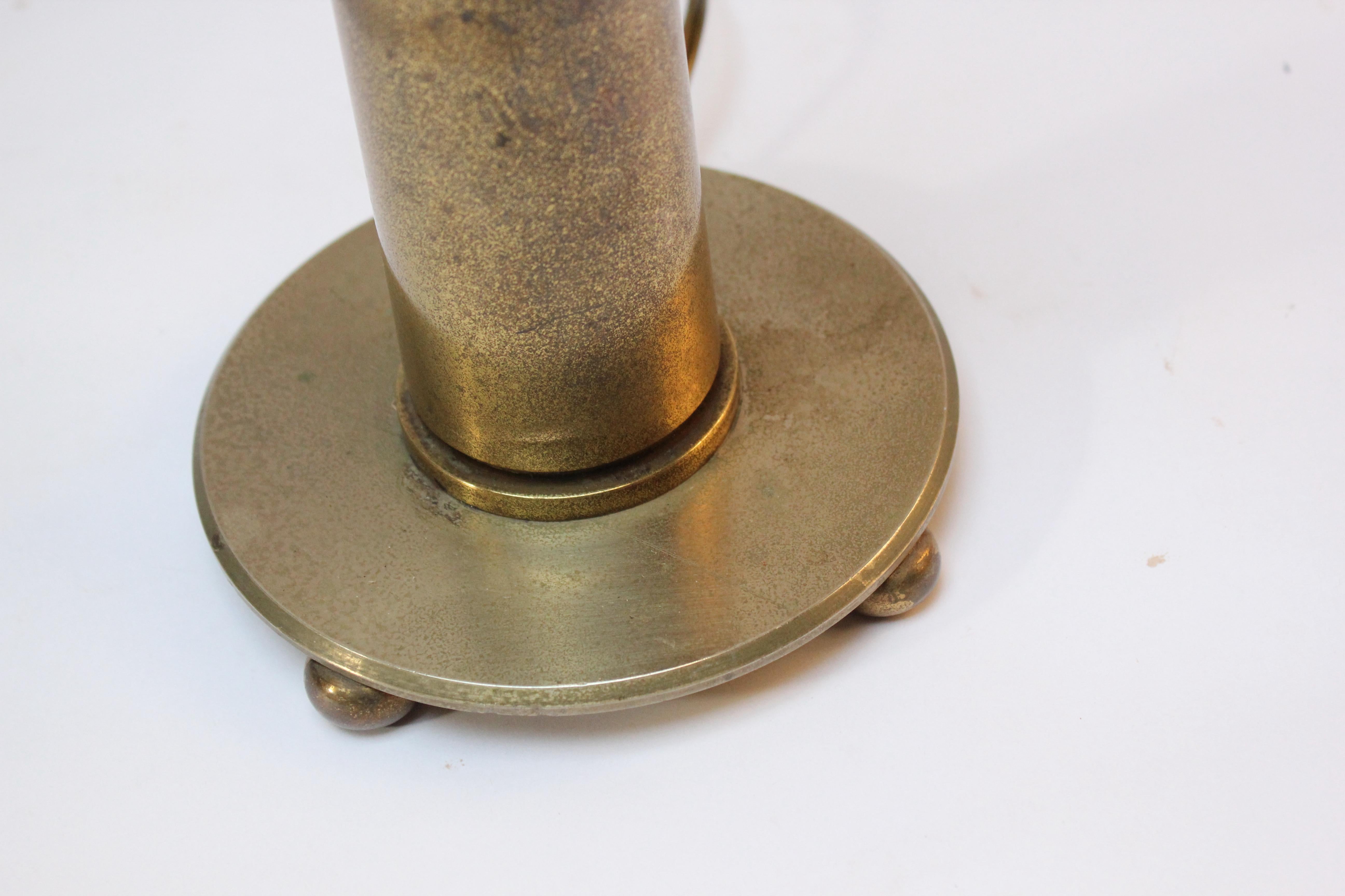 Vintage Brass Artillery Shell Trench Art Table Lamp For Sale 2