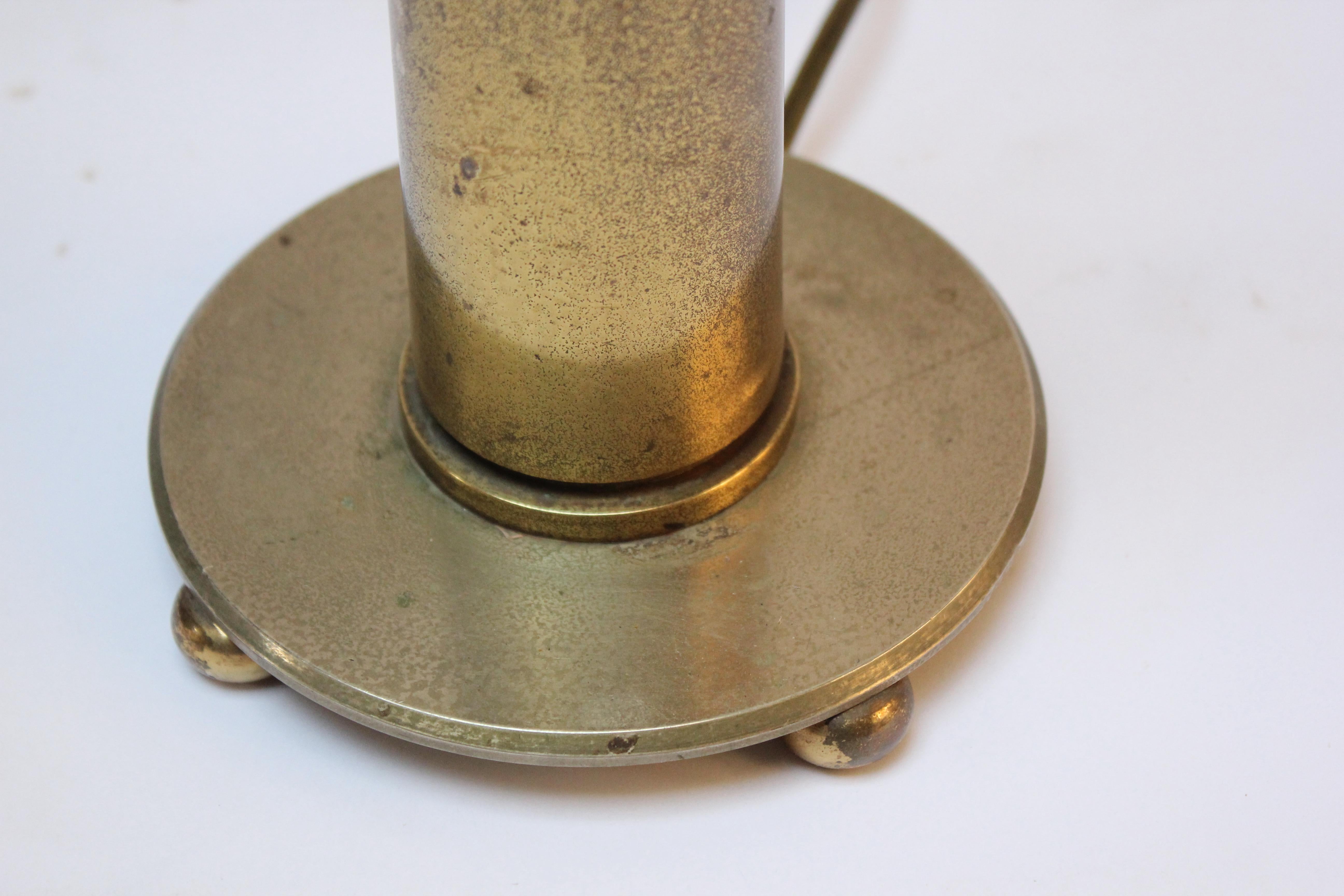 Vintage Artillery Shell Trench-Kunst-Tischlampe aus Messing im Angebot 6