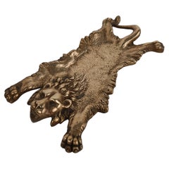 Vintage Brass Ashtray Depicting the Mythological Nemean Lion Skin, Italy 1970s