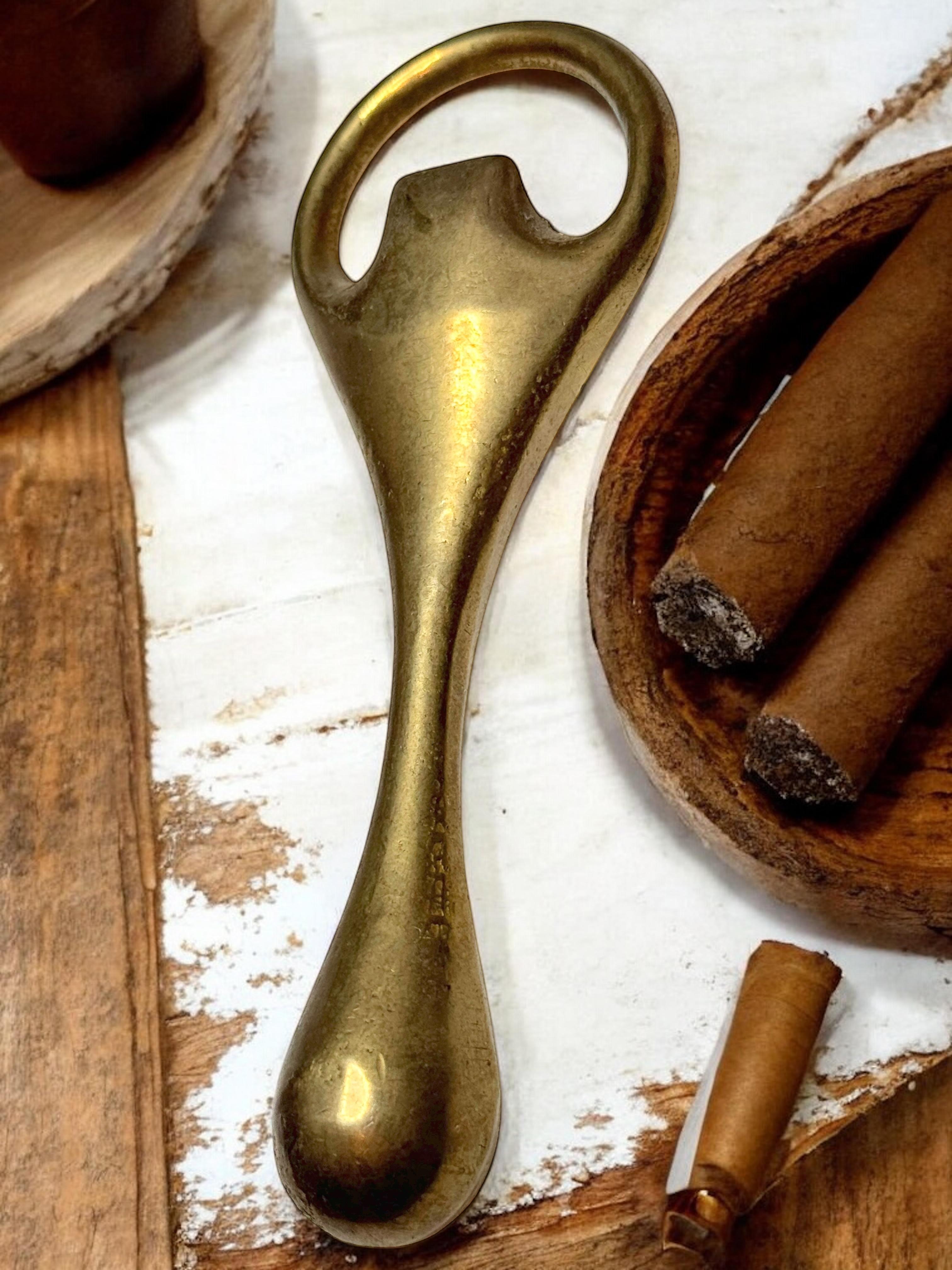 Vintage Brass Aubock Auböck Bottle Opener Mid-Century Modern Breweriana Barware en vente 4