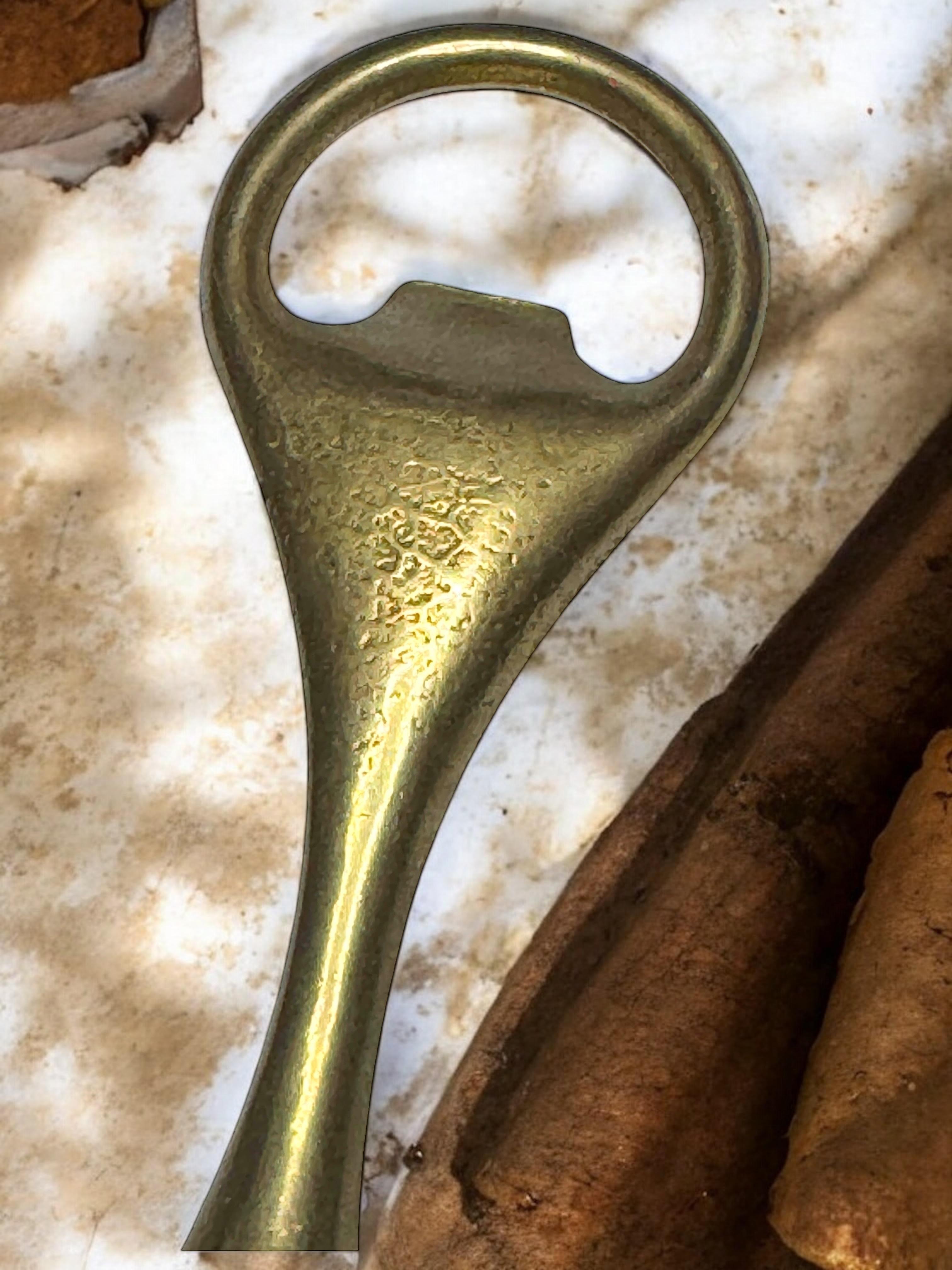 Vintage Brass Aubock Auböck Bottle Opener Mid-Century Modern Breweriana Barware en vente 7