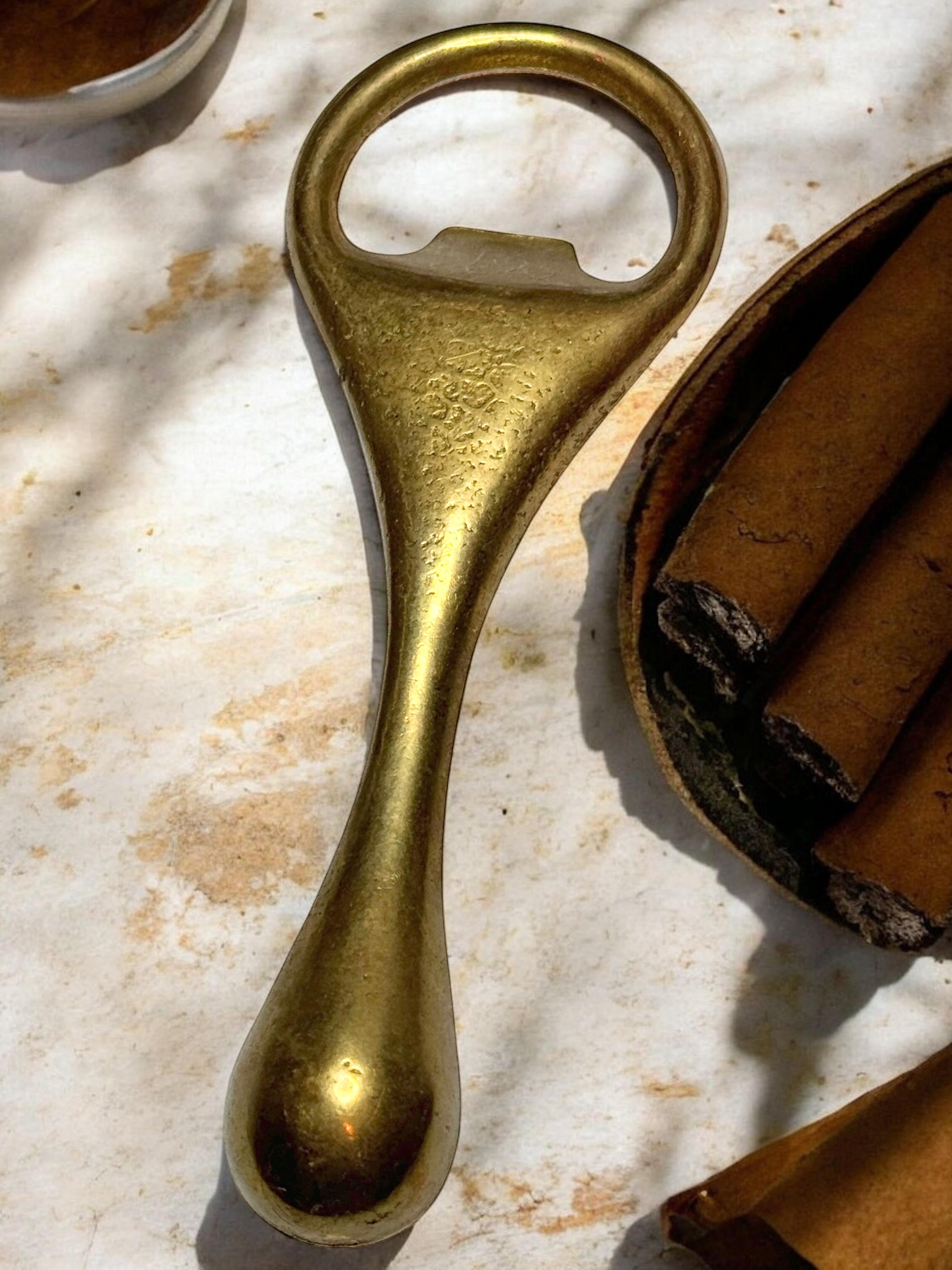 Vintage Brass Aubock Auböck Bottle Opener Mid-Century Modern Breweriana Barware en vente 9