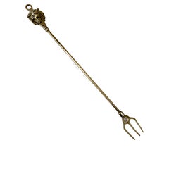 Vintage Brass Back Scratcher with Lion Head Detail