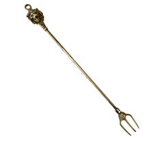 Vintage Brass Back Scratcher with Lion Head Detail 