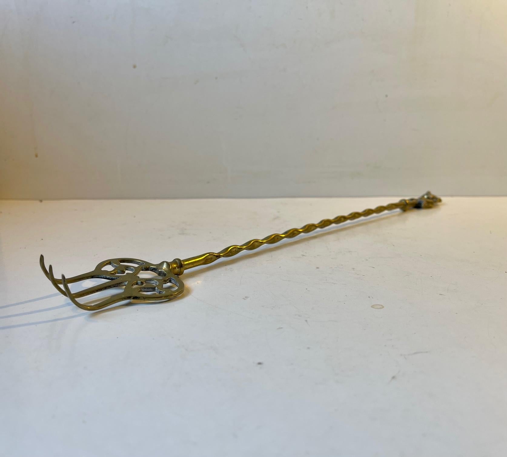 Victorian Vintage Brass Back Scratcher with the Imp / Demon of Lincoln Cathedral