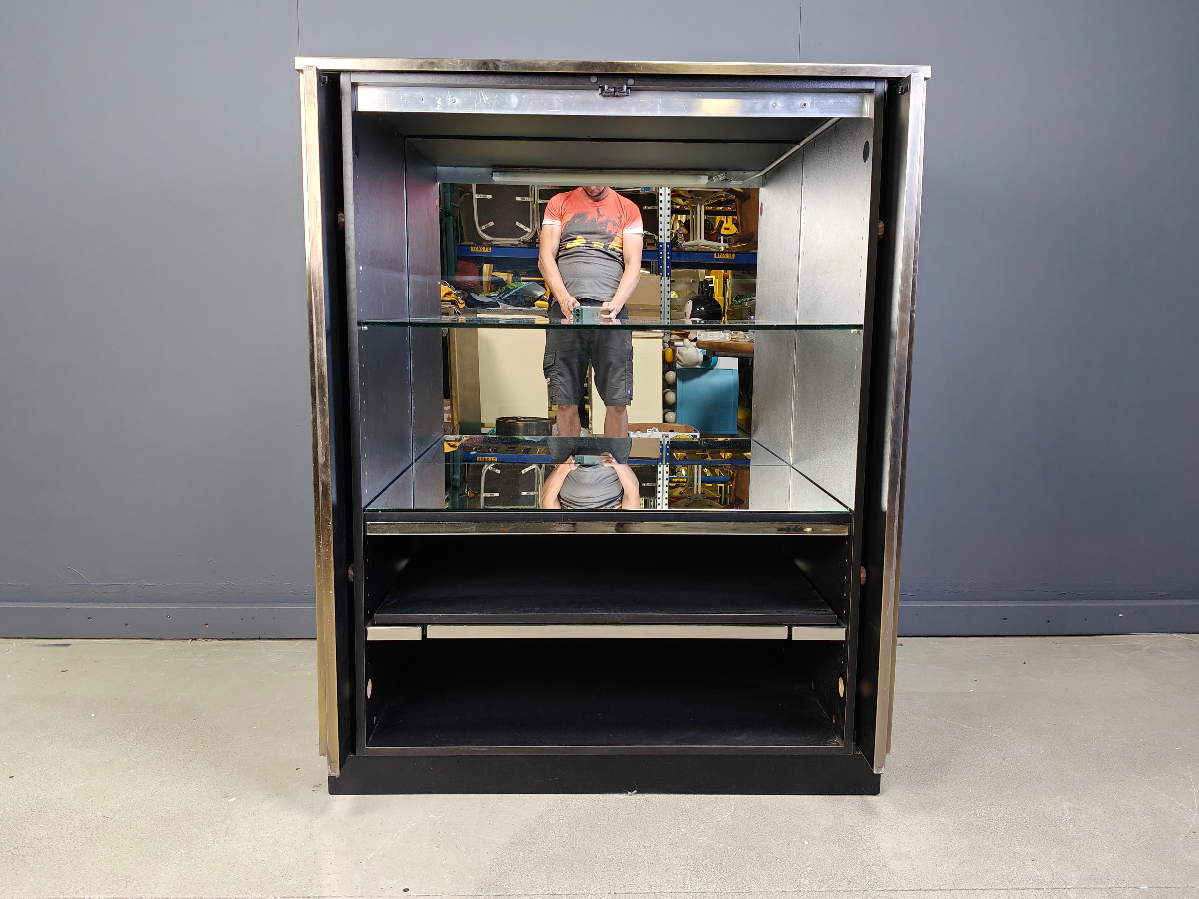 Mueble bar vintage de latón de belgochrom, años 80 en Bueno estado para la venta en Leuven, Vlaams Gewest