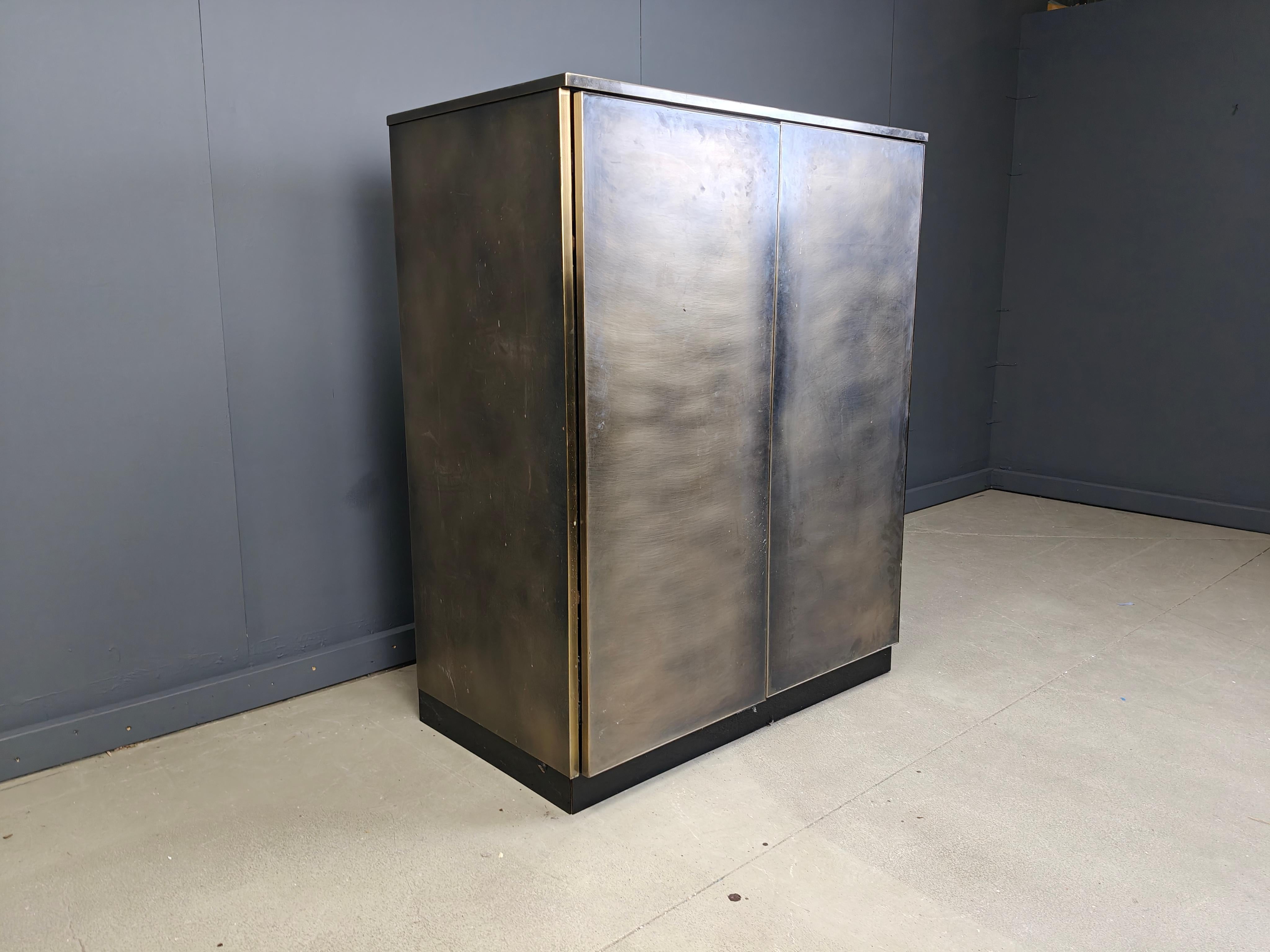 Mueble bar vintage de latón de belgochrom, años 80 Latón en venta