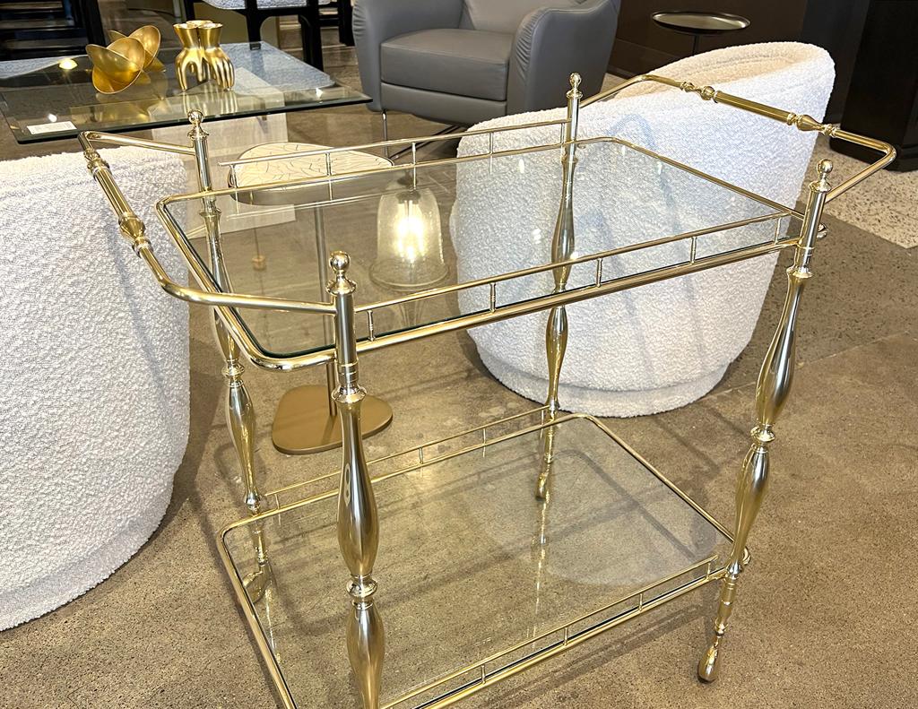 Vintage Brass Bar Cart 6