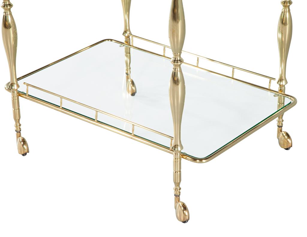 Vintage Brass Bar Cart In Good Condition In North York, ON