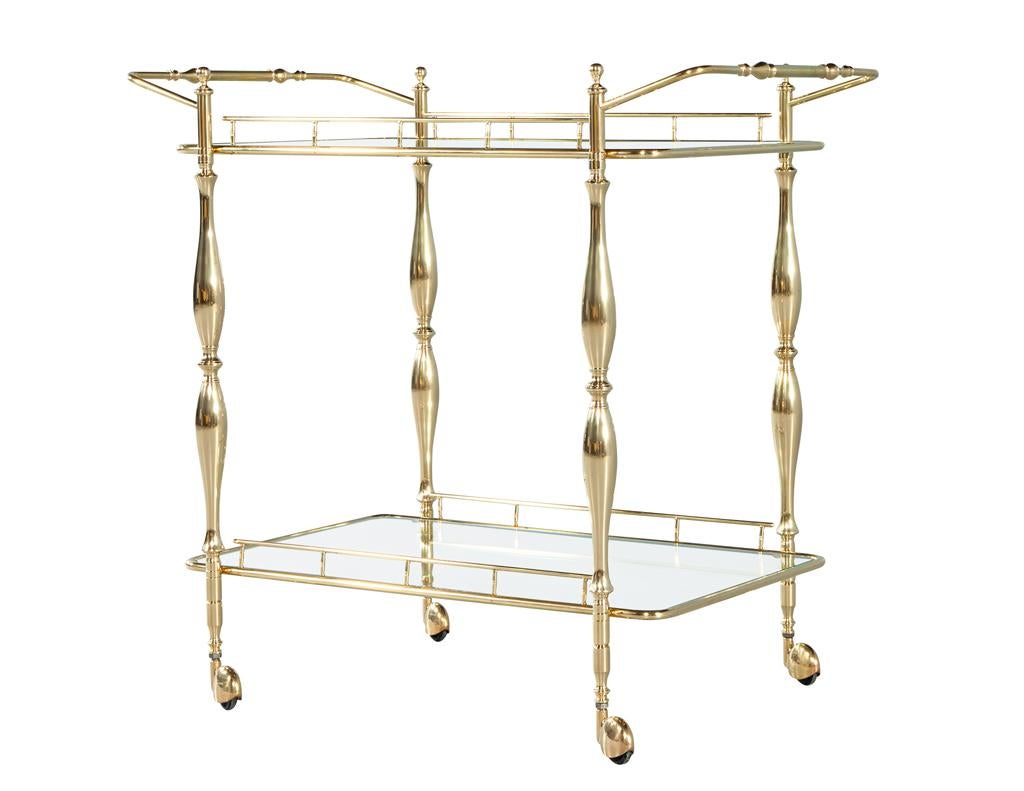 Late 20th Century Vintage Brass Bar Cart