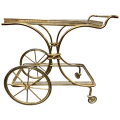 Vintage Brass Bar Cart