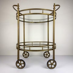 Vintage brass bar cart, France 1950s