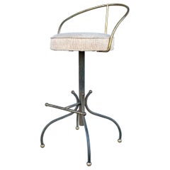 Vintage Brass Bar Stool by Charles Hollis Jones
