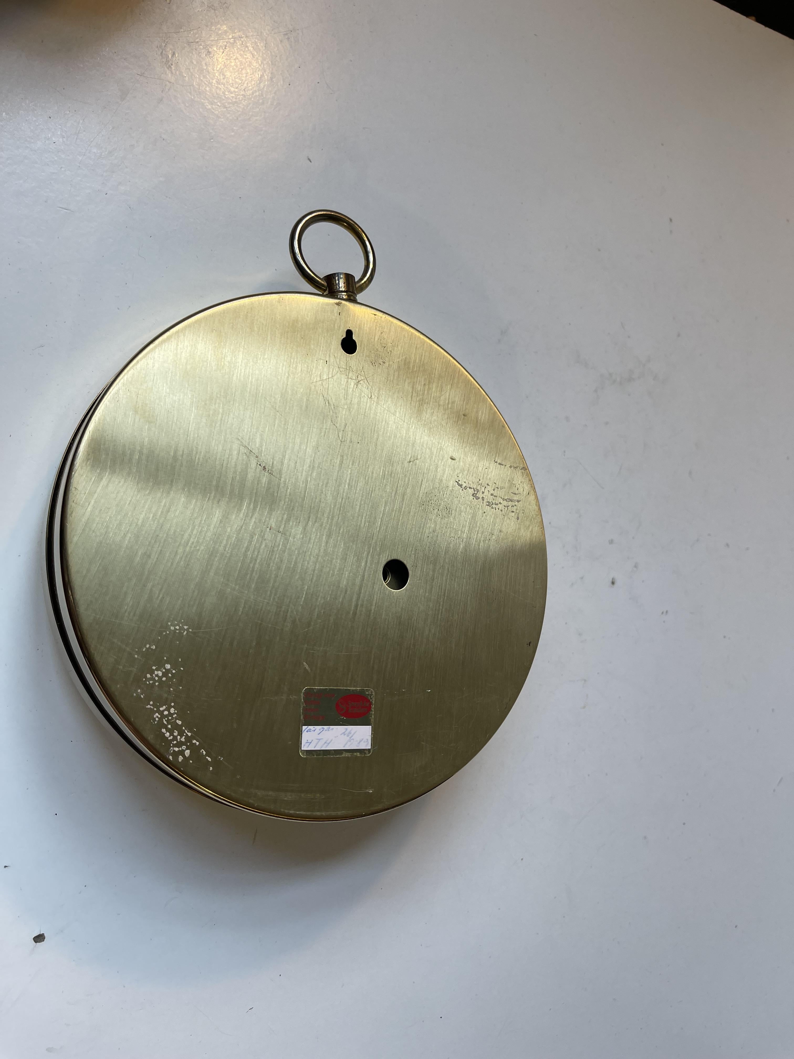Barómetro vintage de latón de Barigo Alemania, años 80 en Bueno estado para la venta en Esbjerg, DK
