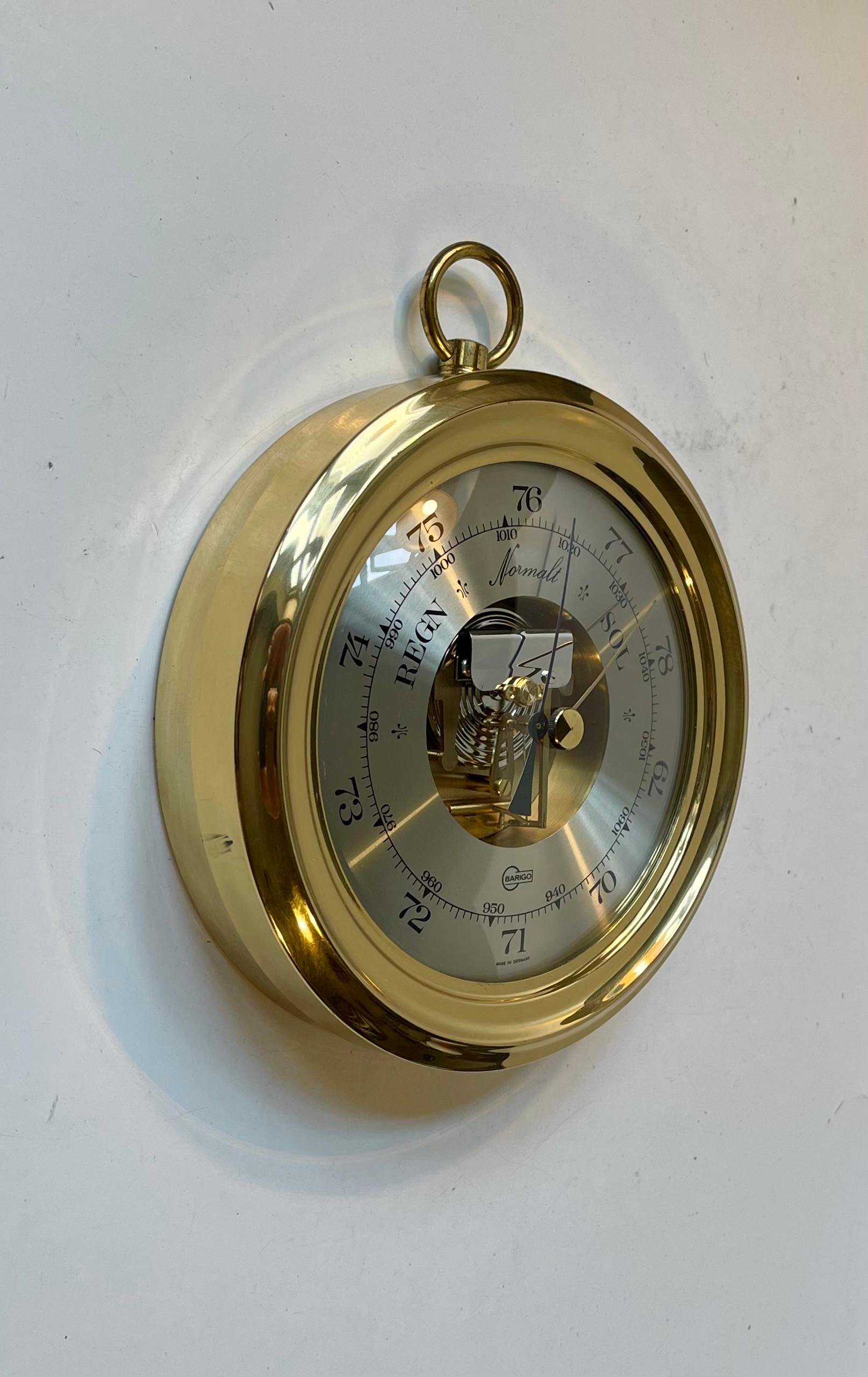 Barómetro vintage de latón de Barigo Alemania, años 80 en venta 1