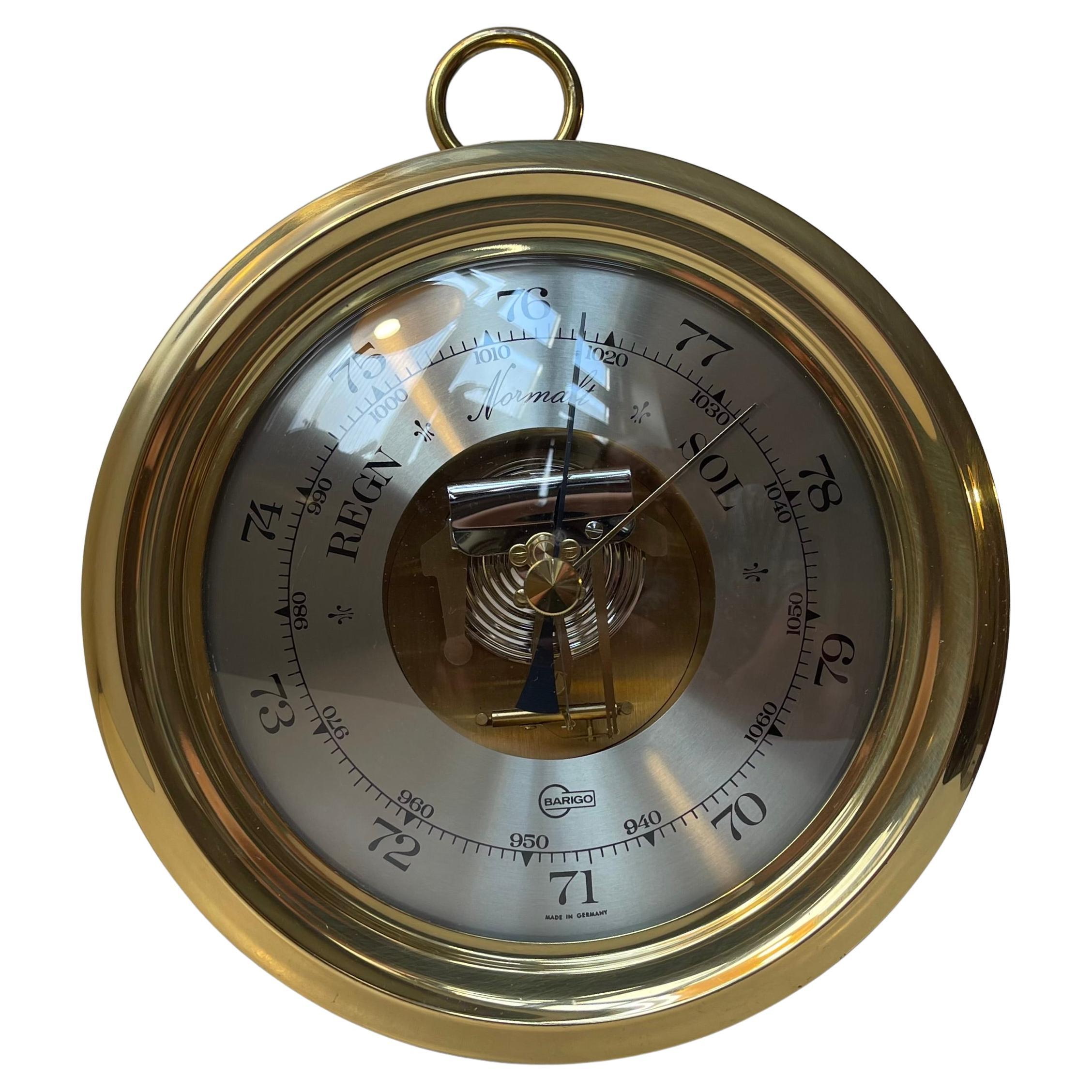 Vintage-Barometer aus Messing von Barigo Deutschland, 1980er Jahre
