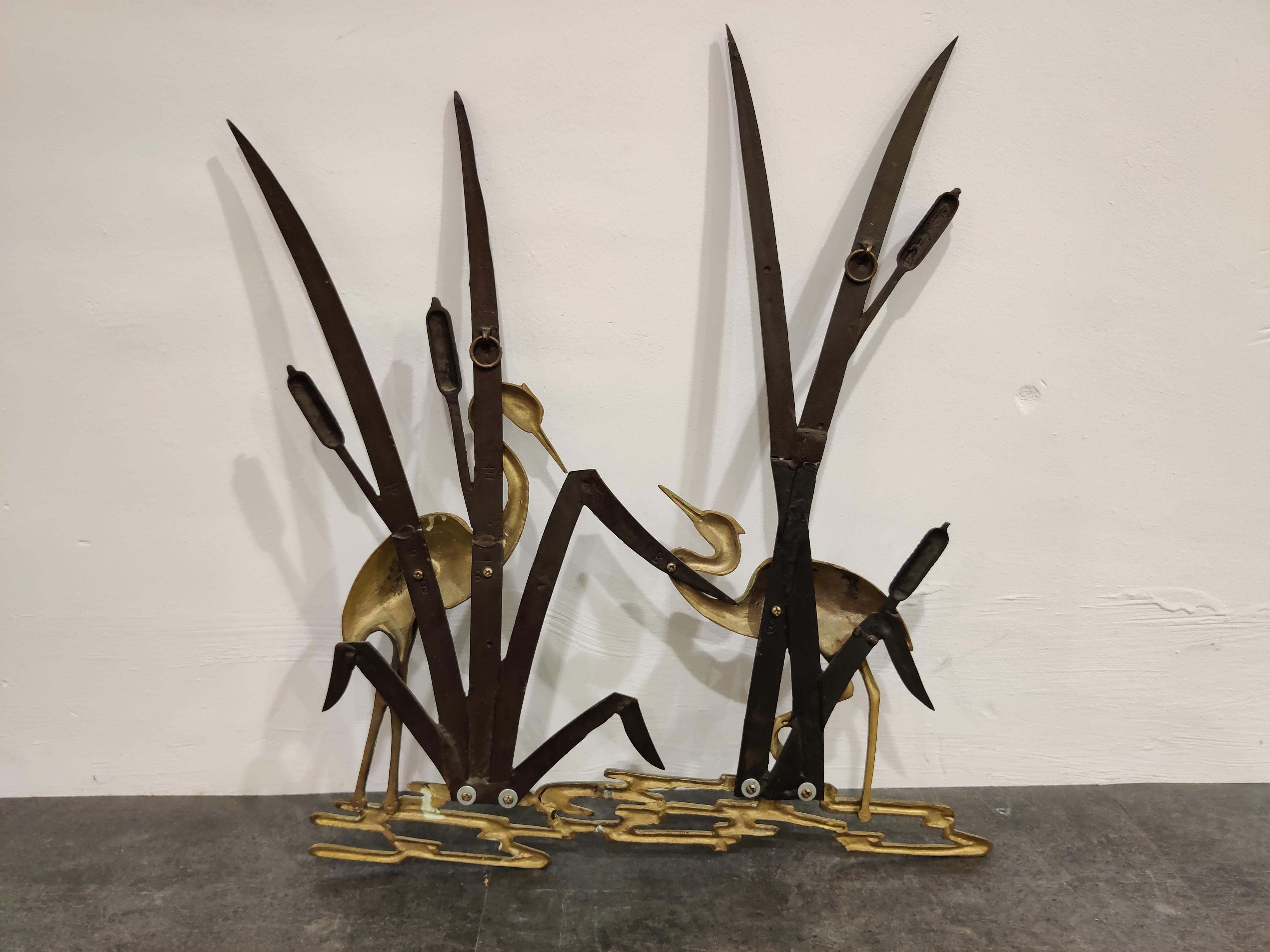 Late 20th Century Vintage Brass Bird Sculpture, 1970s