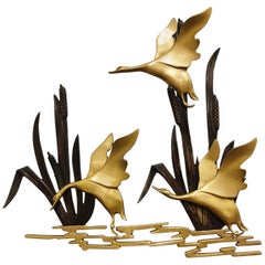 Vintage Brass Bird Sculpture, 1970s