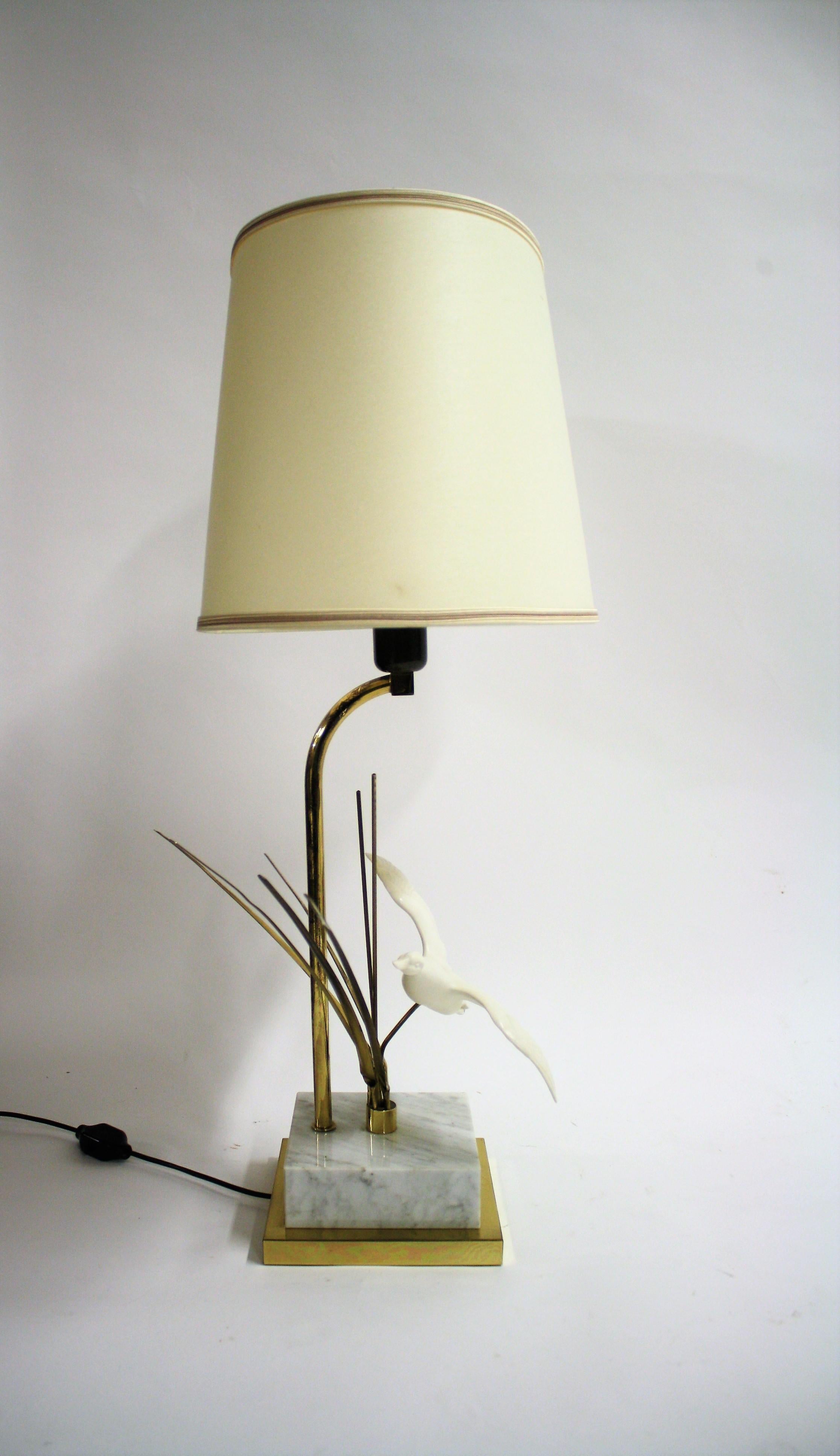 brass bird lamp