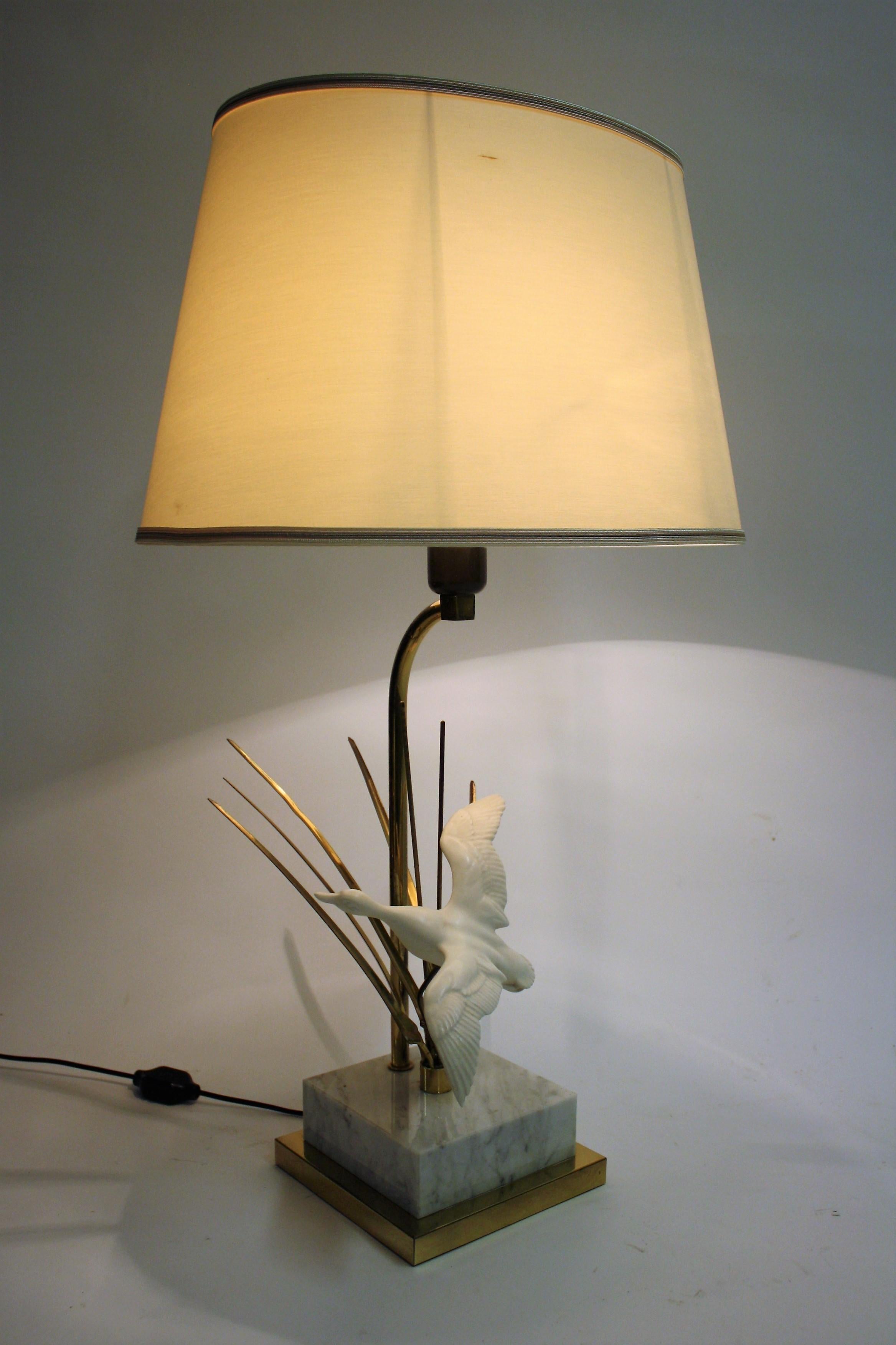 Belgian Vintage Brass Bird Table Lamp, 1970s