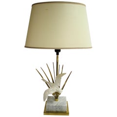 Vintage Brass Bird Table Lamp, 1970s