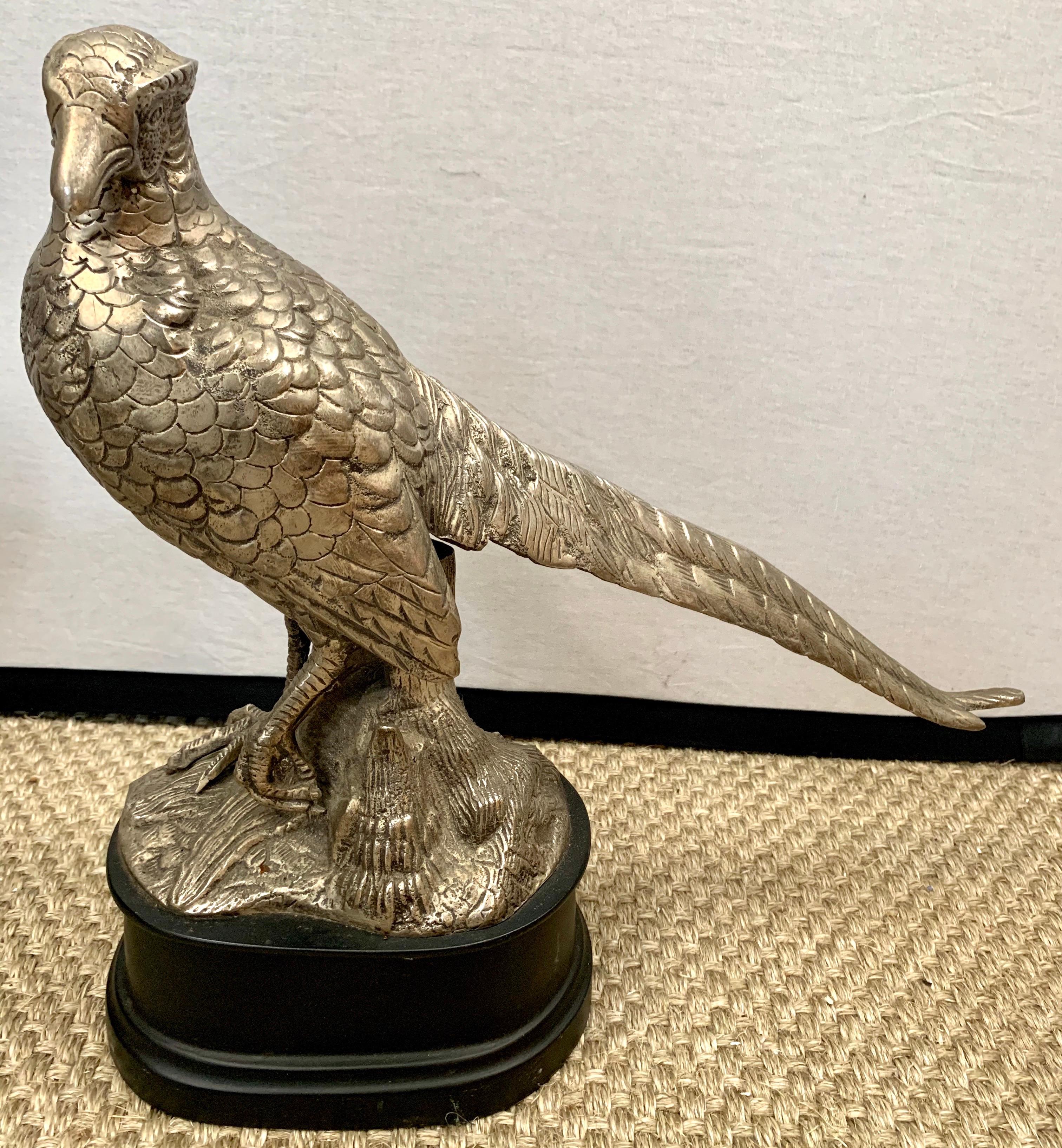 20th Century Vintage Brass Birds Sculptures Statues, Pair