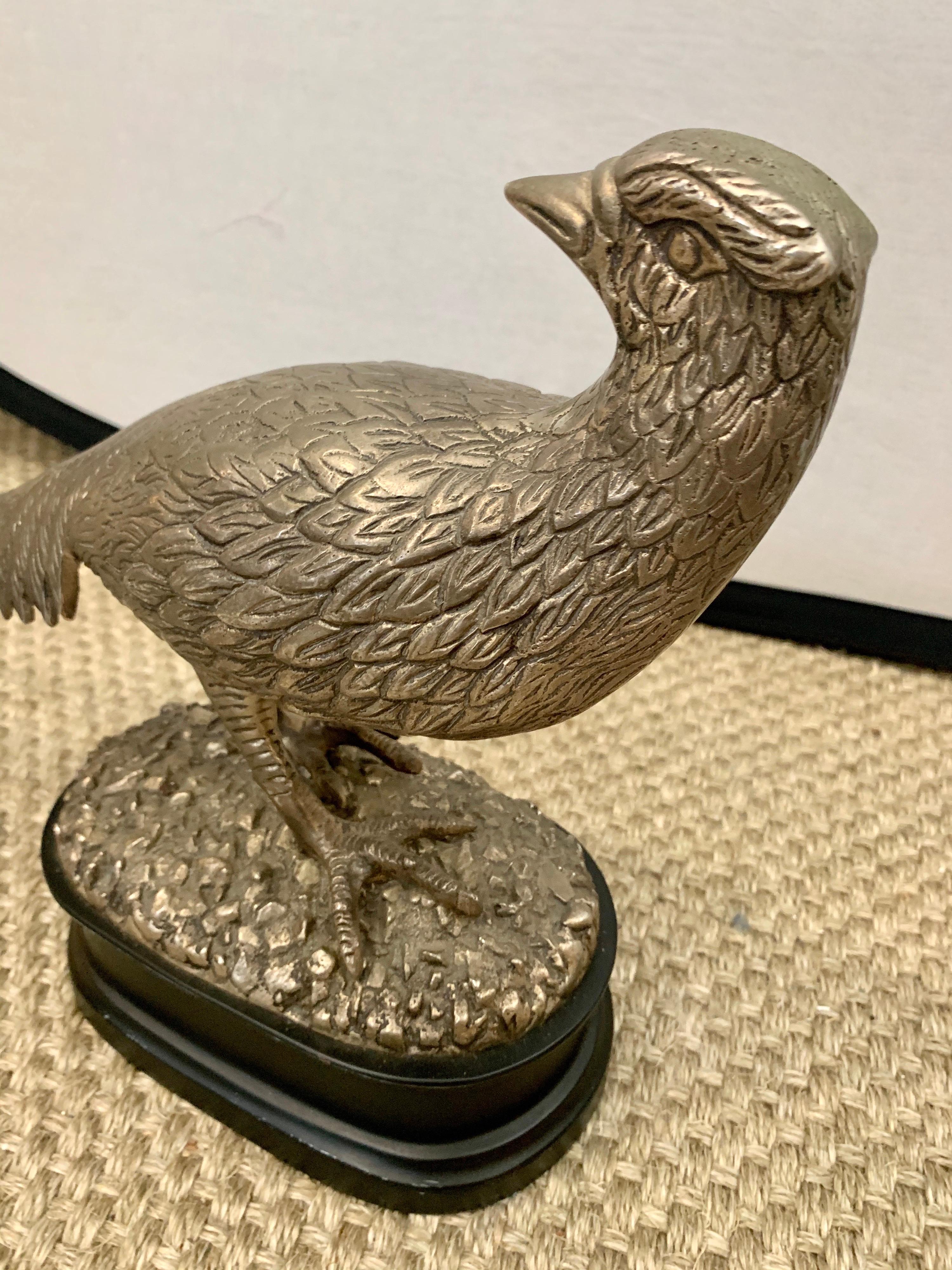 Vintage Brass Birds Sculptures Statues, Pair 2