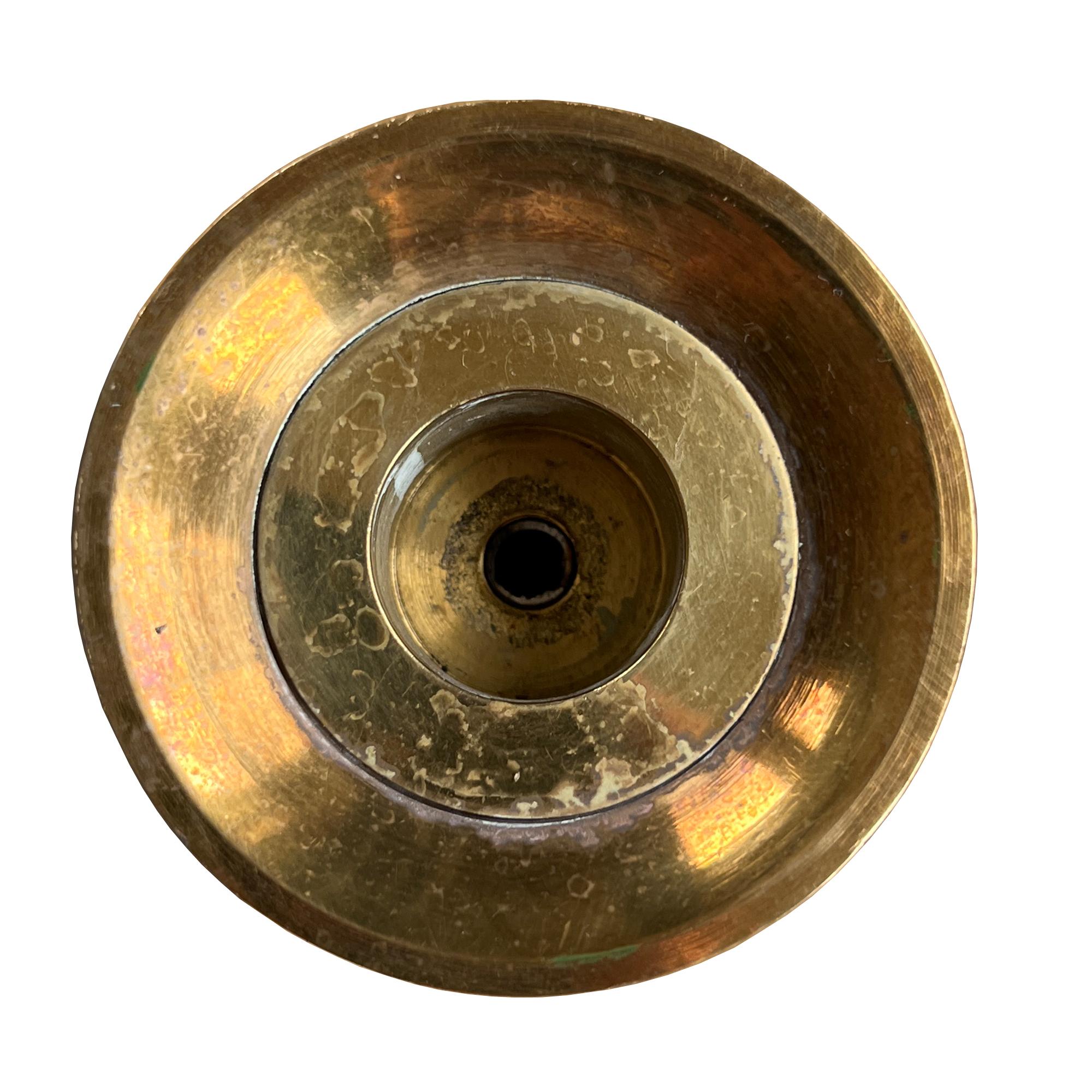 Americano Candeliere neoclassico d'epoca in ottone e smalto nero - metà secolo moderno in vendita