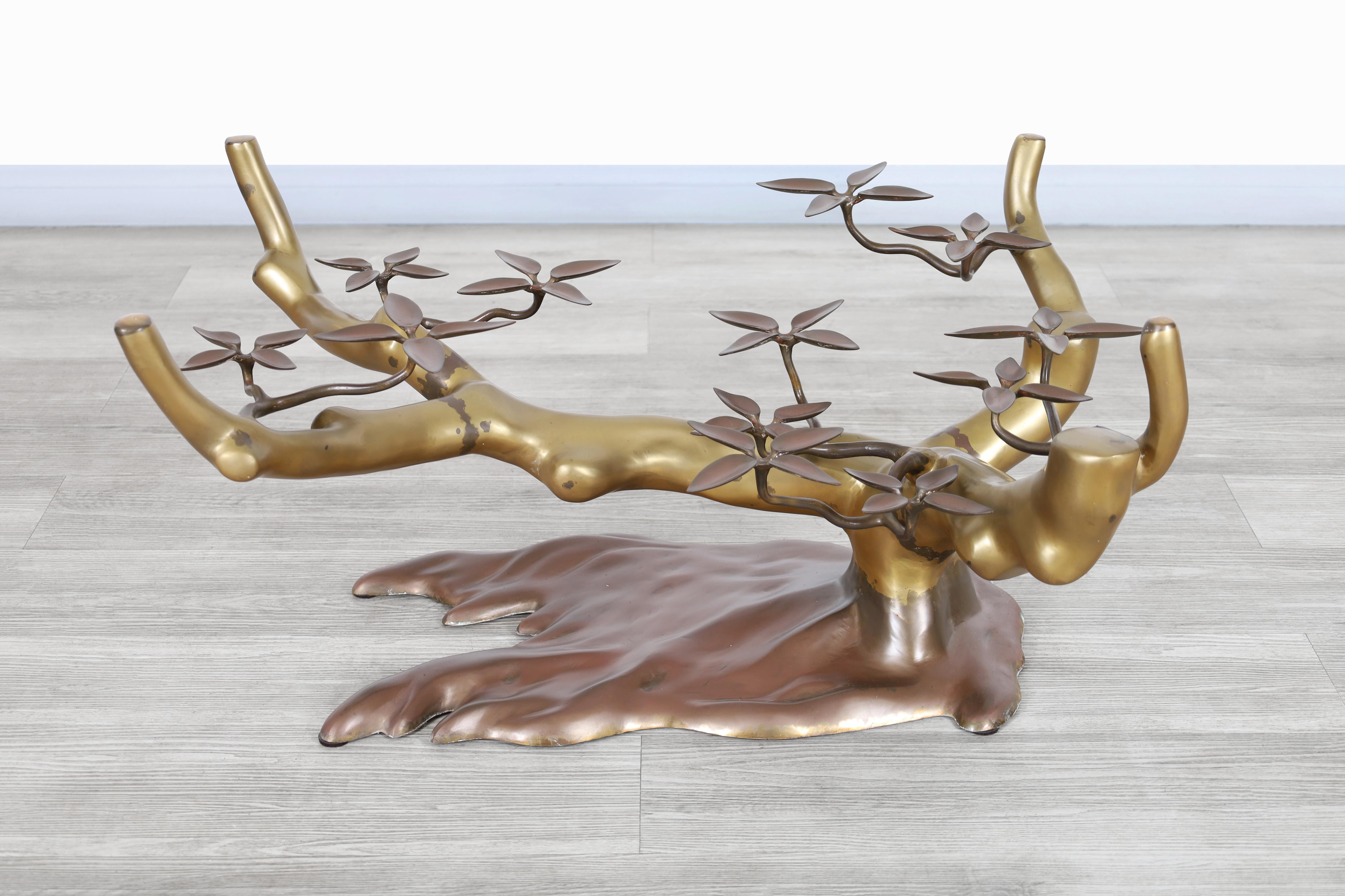 Table basse Bonsai vintage en laiton de Willy Daro en vente 4