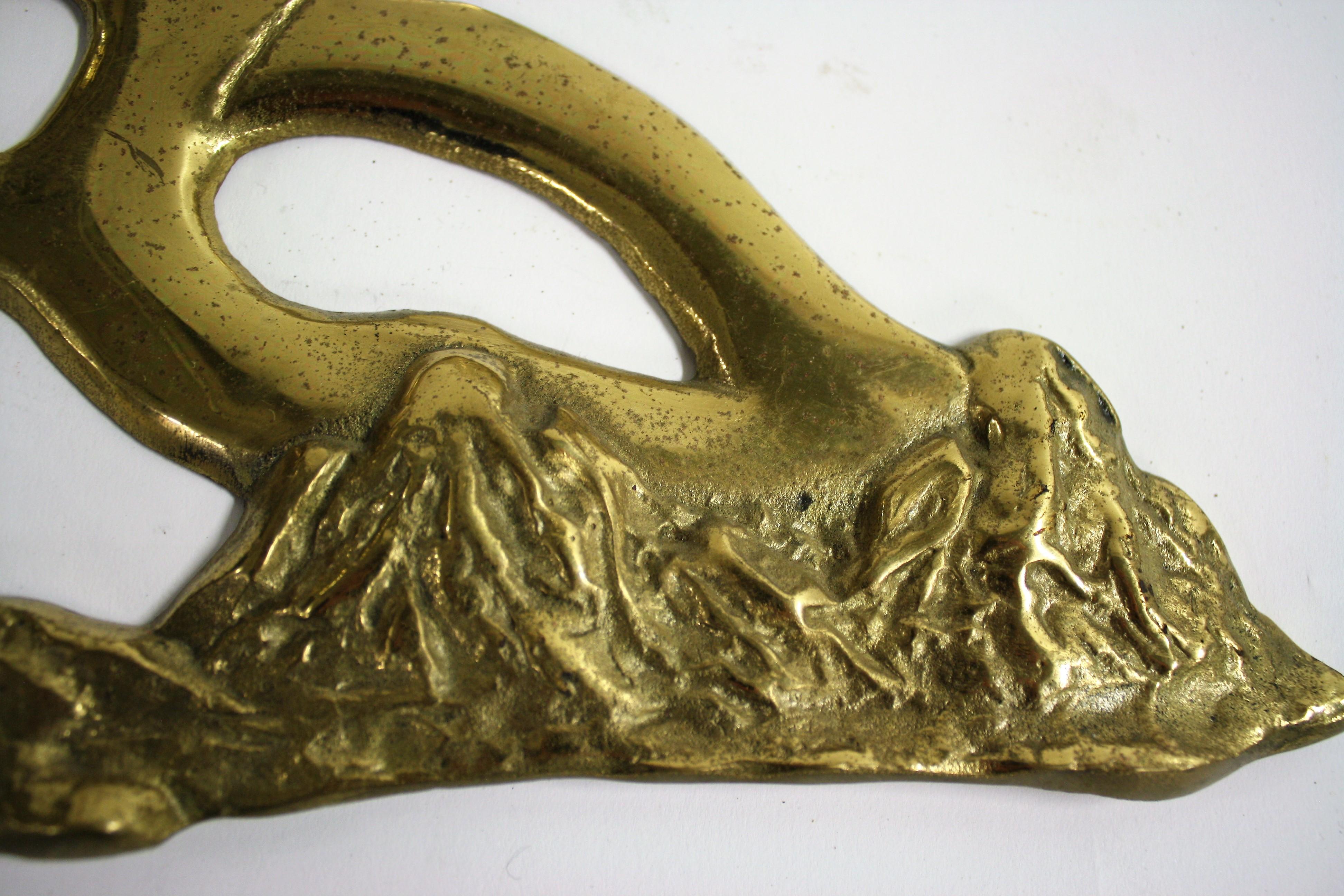 Mid-20th Century Vintage Brass Bonsai Wall Sculpture, 1960s For Sale